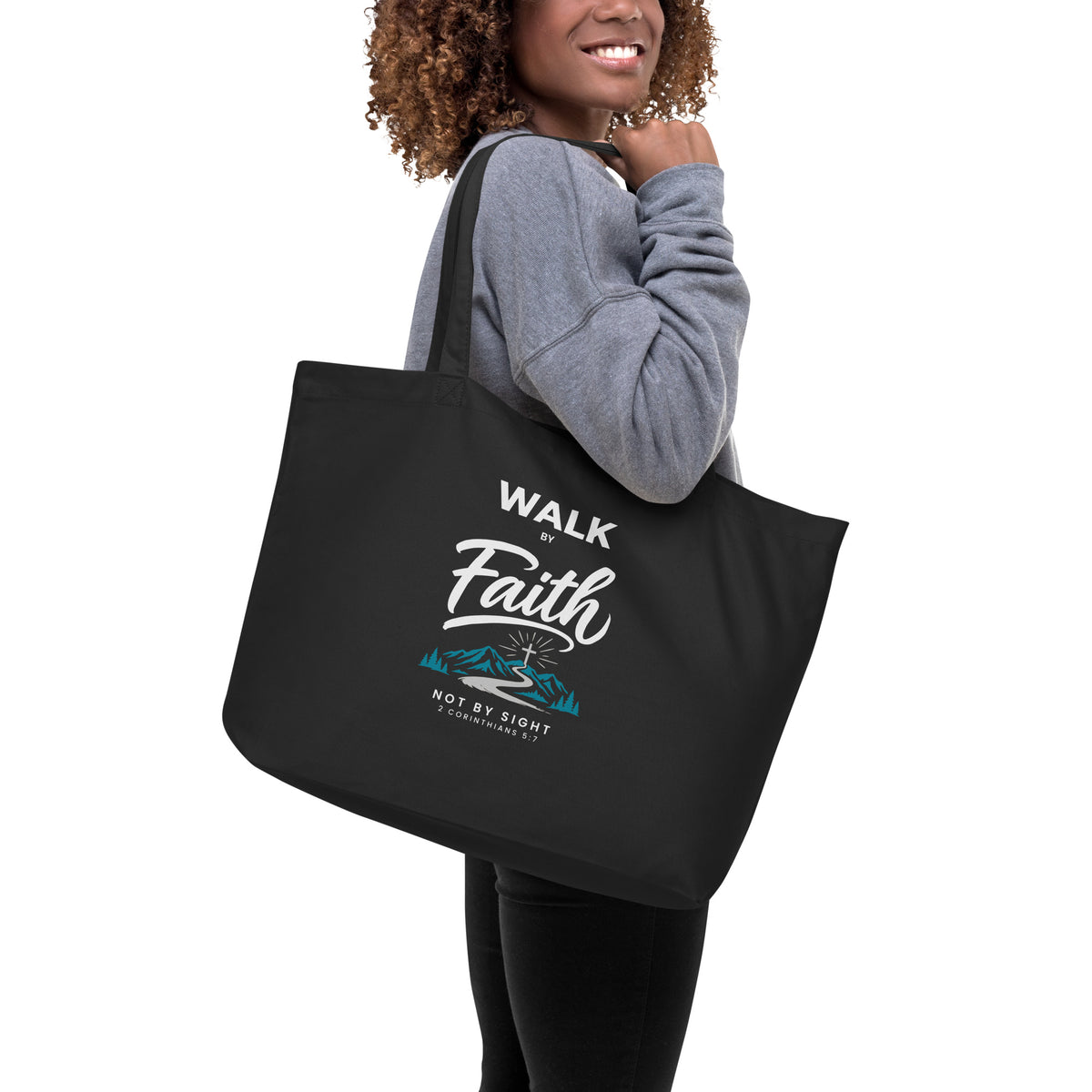 Walk by Faith Organic Cotton Tote Bag | 2 Corinthians 5:7