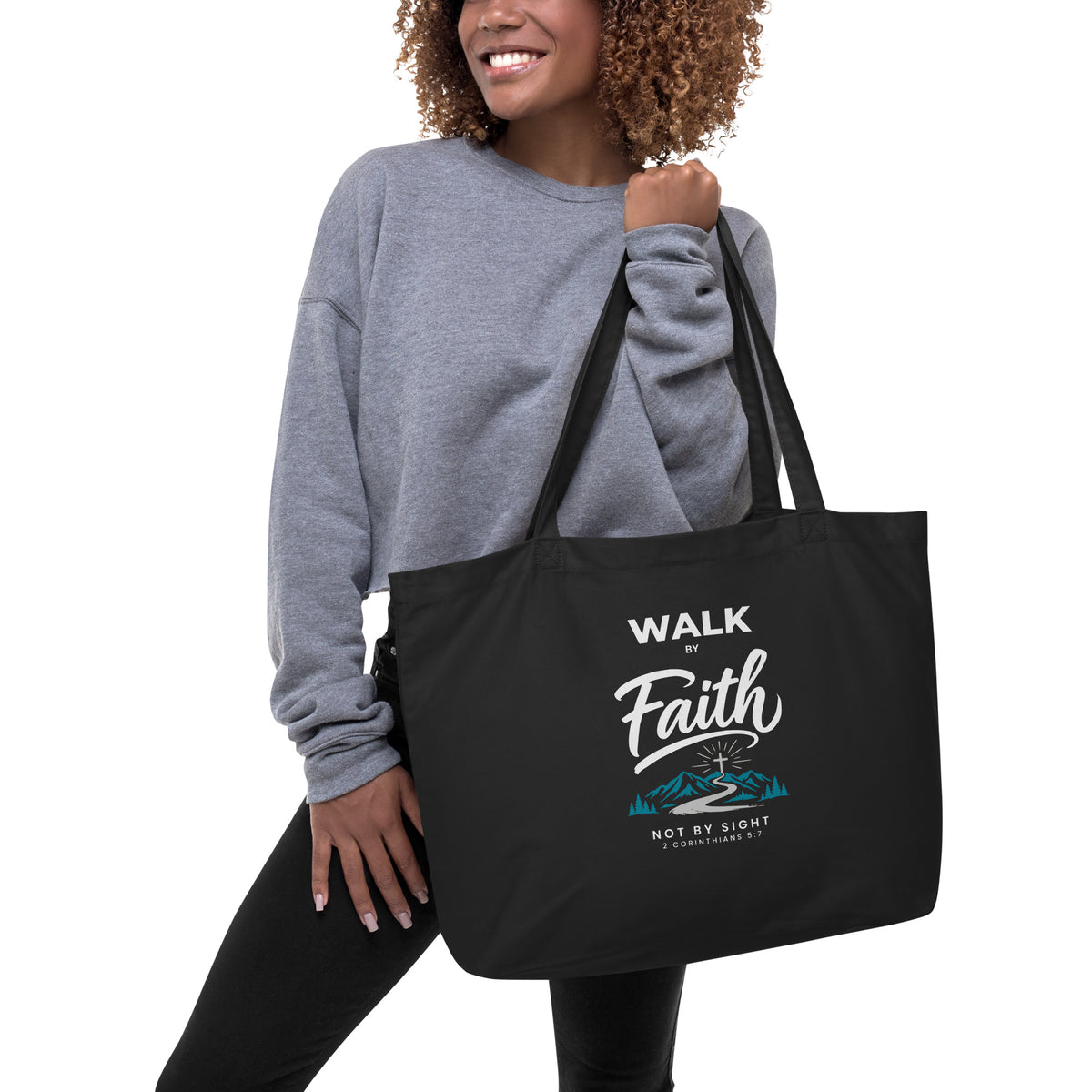 Walk by Faith Organic Cotton Tote Bag | 2 Corinthians 5:7