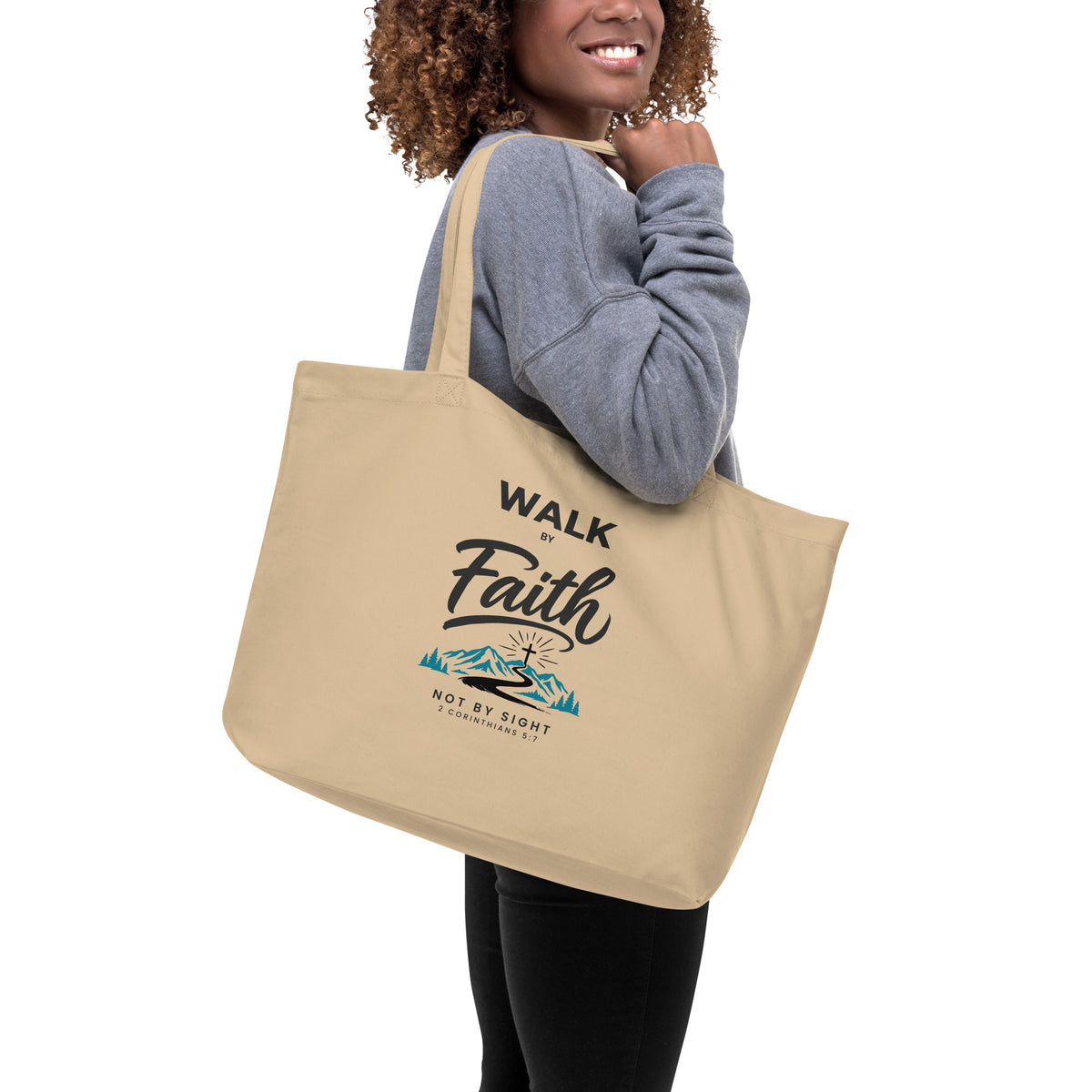 Walk by Faith Organic Cotton Tote Bag | 2 Corinthians 5:7